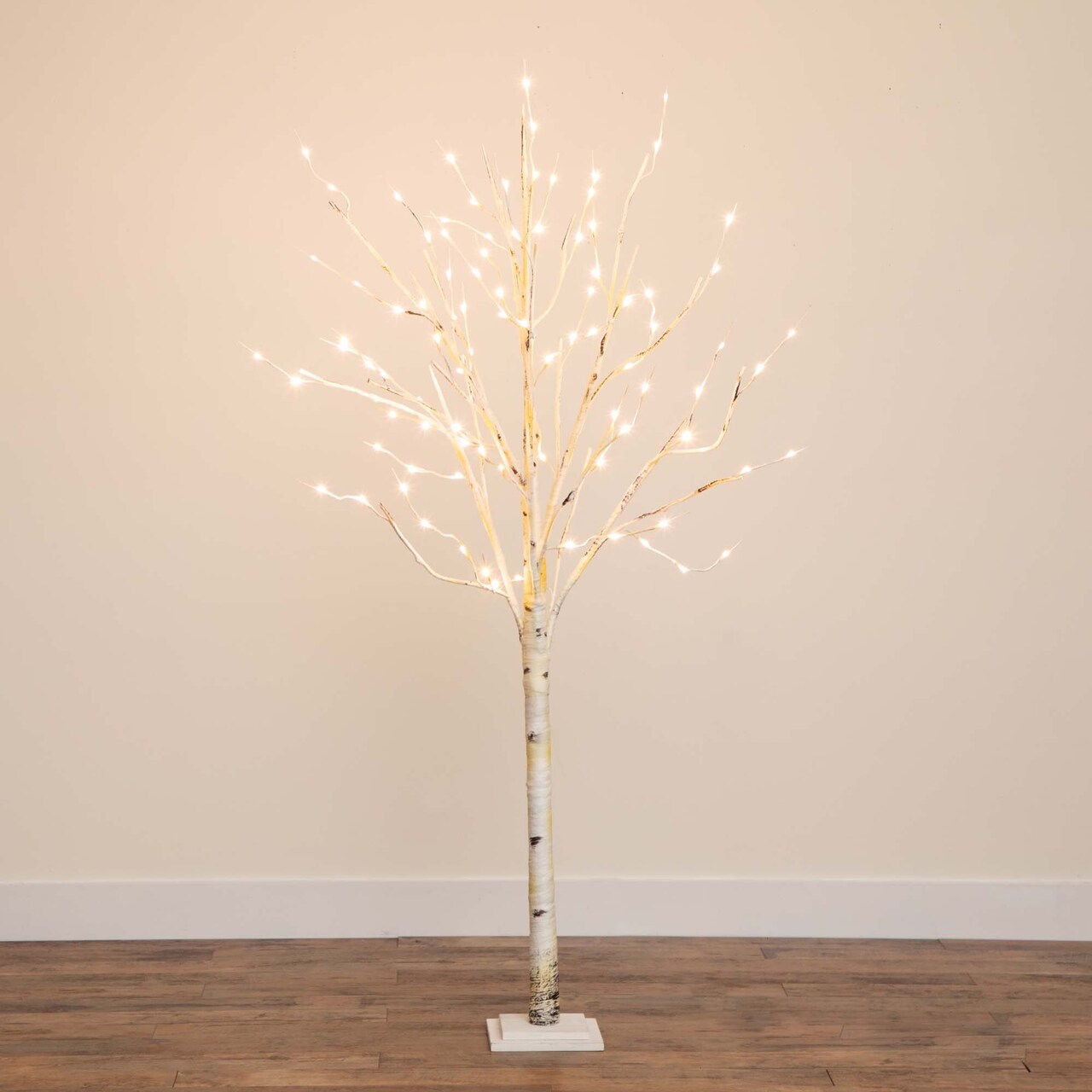 Nearly Natural Pre-Lit Birch Artificial Christmas Tree - 6' - Warm White LED Lights